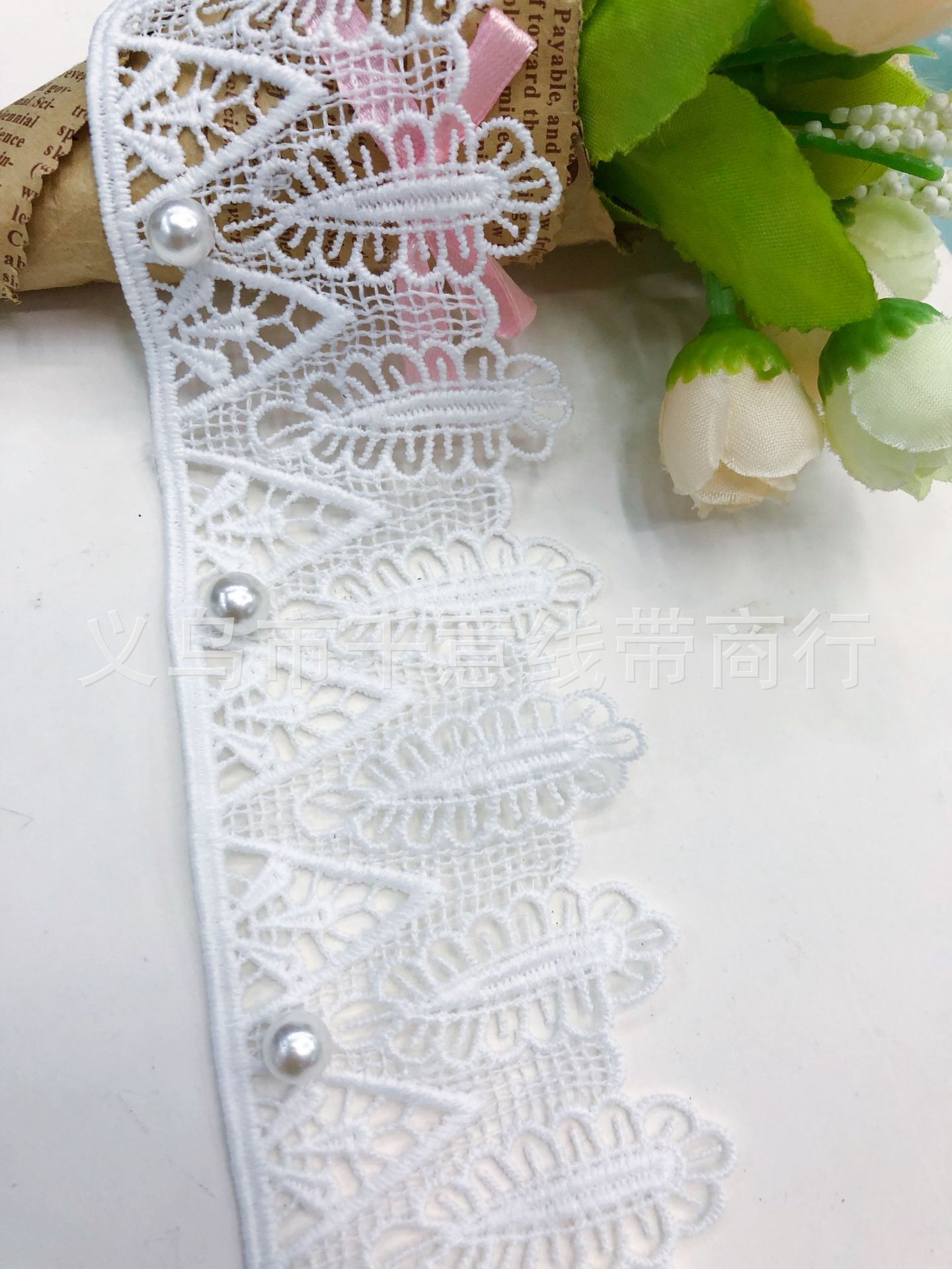 in Stock Supply Beaded Milk Fiber Lace Accessories Clothing Accessories Hat DIY Lace
