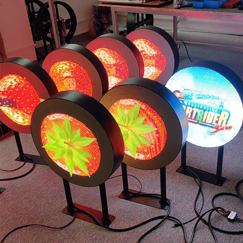 圆饼led显示屏圆形广告屏直径50cm室外p2.