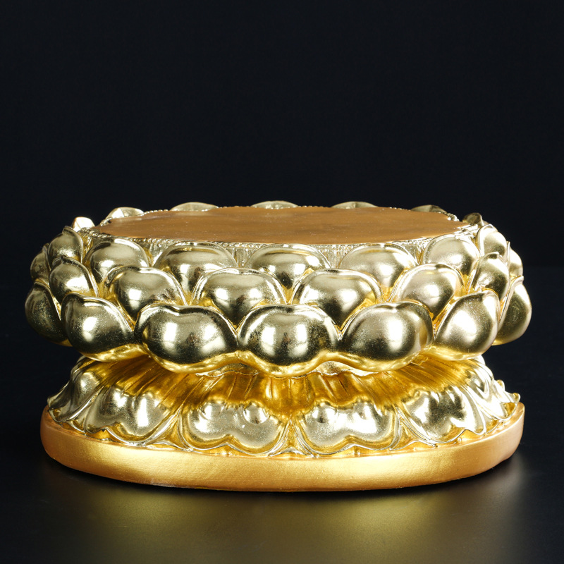 贴金观音莲花座供奉佛像树脂底座加高台佛祖神像垫佛台礼佛用品