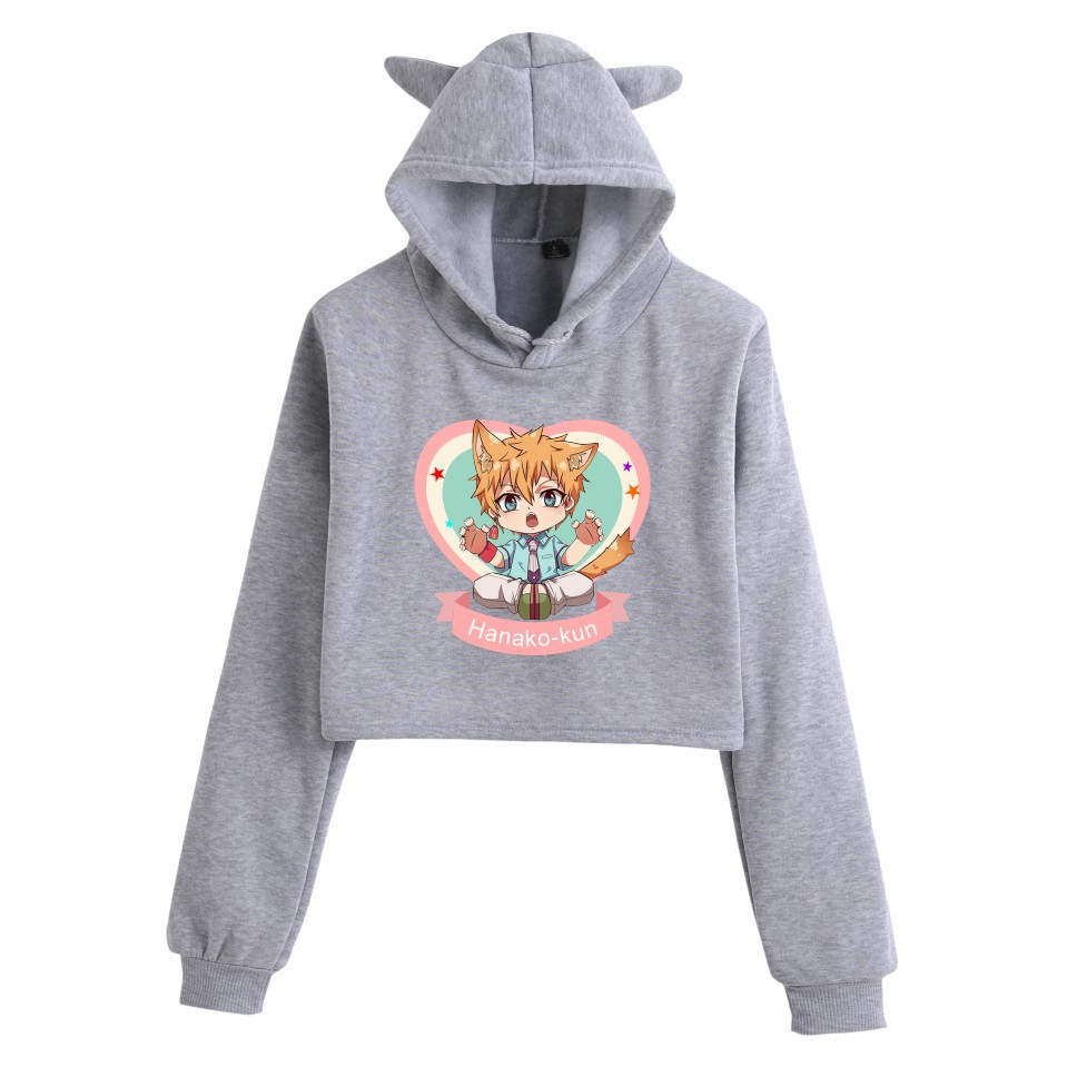 地缚少年花子君日漫二次元周边卫衣动漫印花女生露肚脐猫耳朵卫衣