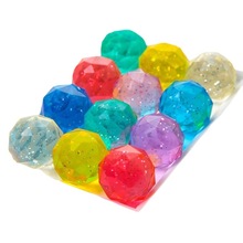 45号32号钻石型透明彩色水晶弹力球儿童橡胶浮水玩具跳跳球包邮