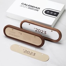 2024年龙年木质台历沙比利迷你创意日历办公桌面万年历木质摆件