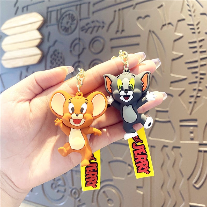 Cat and Mouse Creative Cartoon Key Button Cute Doll Couple Pendant Women's Bag Hanging Ornament Claw Machine Doll Wholesale