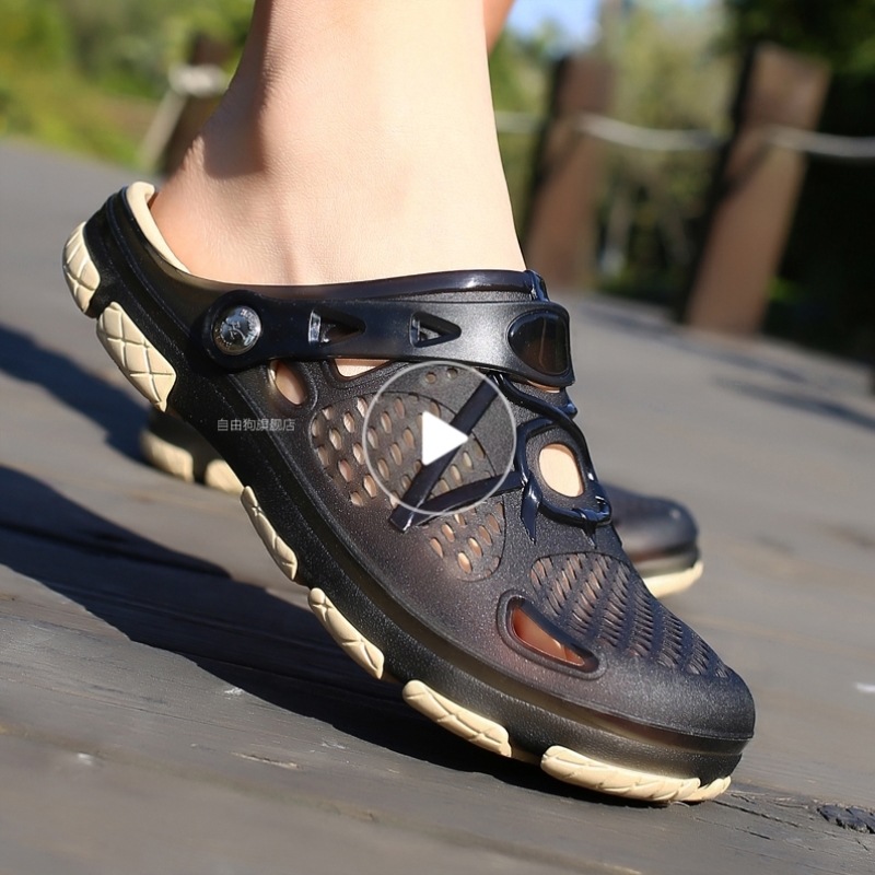 凉鞋男两用夏季外穿男士开车凉拖室外潮流洞洞鞋户外沙滩拖鞋