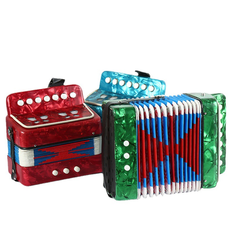 SOURCE Manufacturer Celulu 7 Key 2 Bass Accordion Children Accordion Beginner Practice Keyboard Musical Instruments