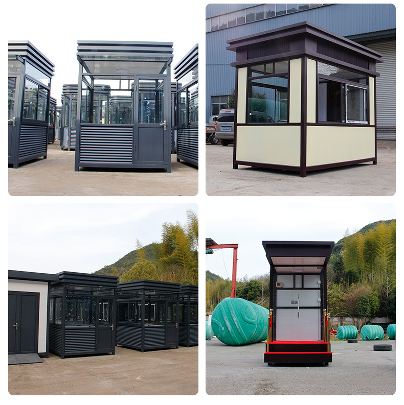 真石漆岗亭 高档小区房地产值班室岗亭不锈钢结构可移动收费治安