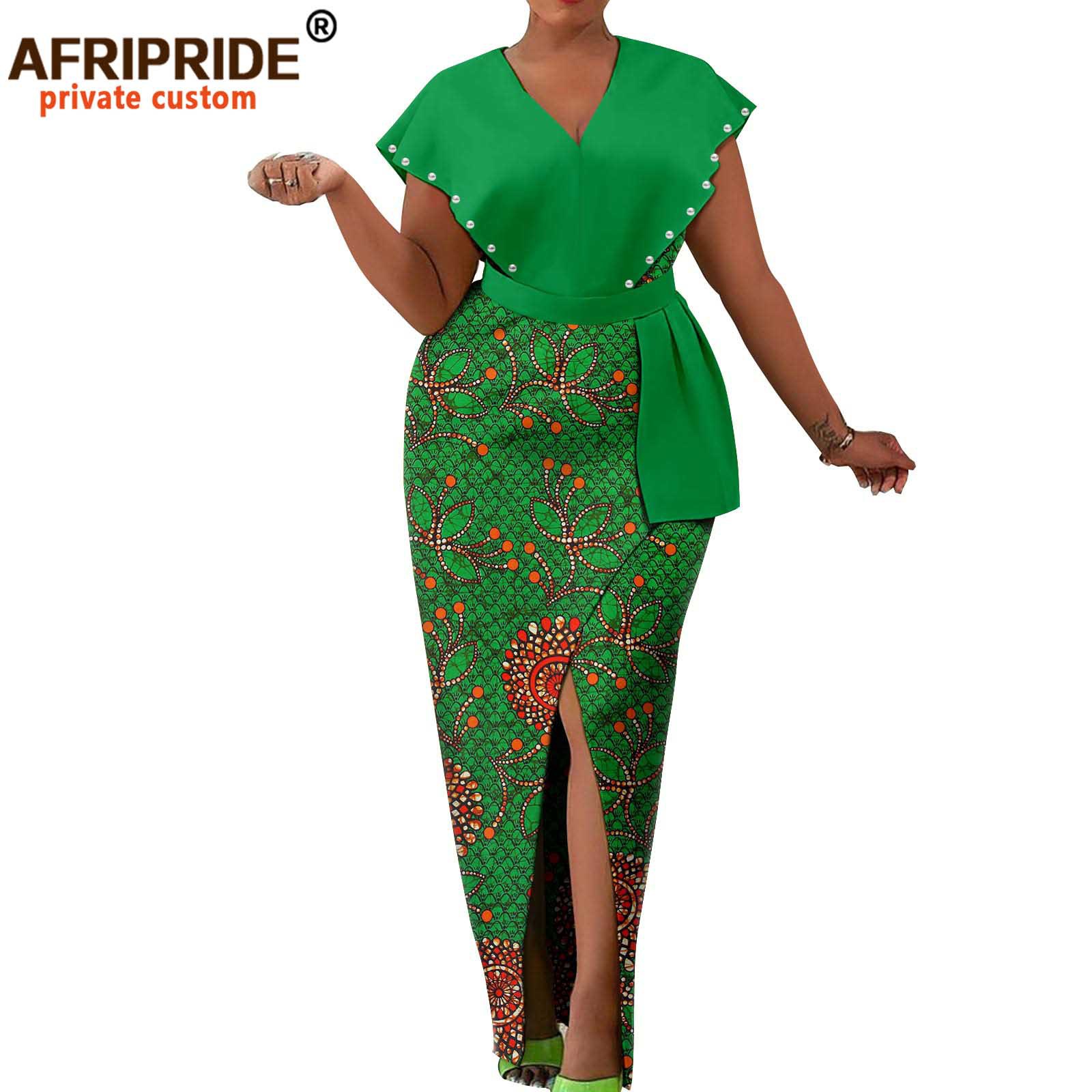 Foreign Trade African National Characteristic Batik Printed Pure Cotton Women's Dress Afripride 222502