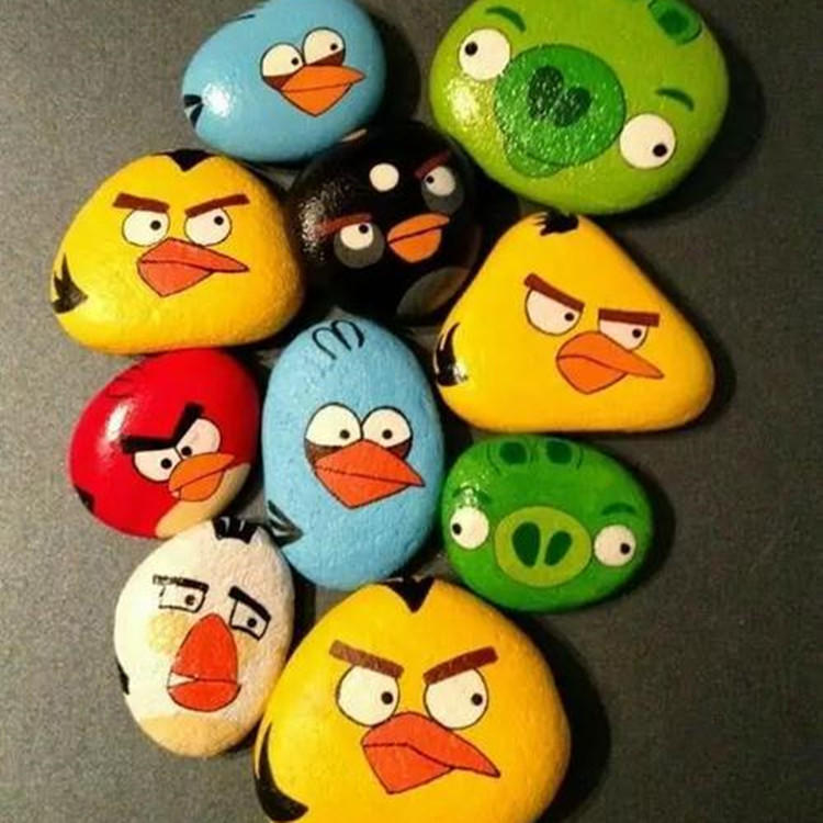 绘画石儿童diy创意石 手绘石彩绘石 美术石彩绘鹅卵石 绘画石头