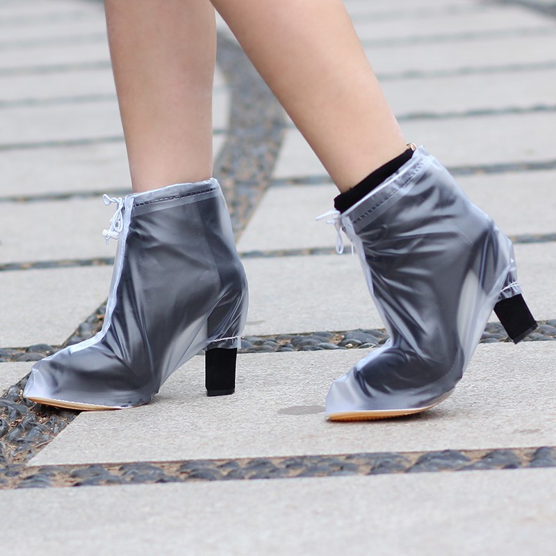 高跟露跟鞋套防滑防水防雨鞋套 女士雨天出行高跟鞋套透明护鞋套