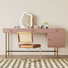 梳妆台卧室房间现代极简化妆凳ins风网红实木床尾斗柜一体化妆桌