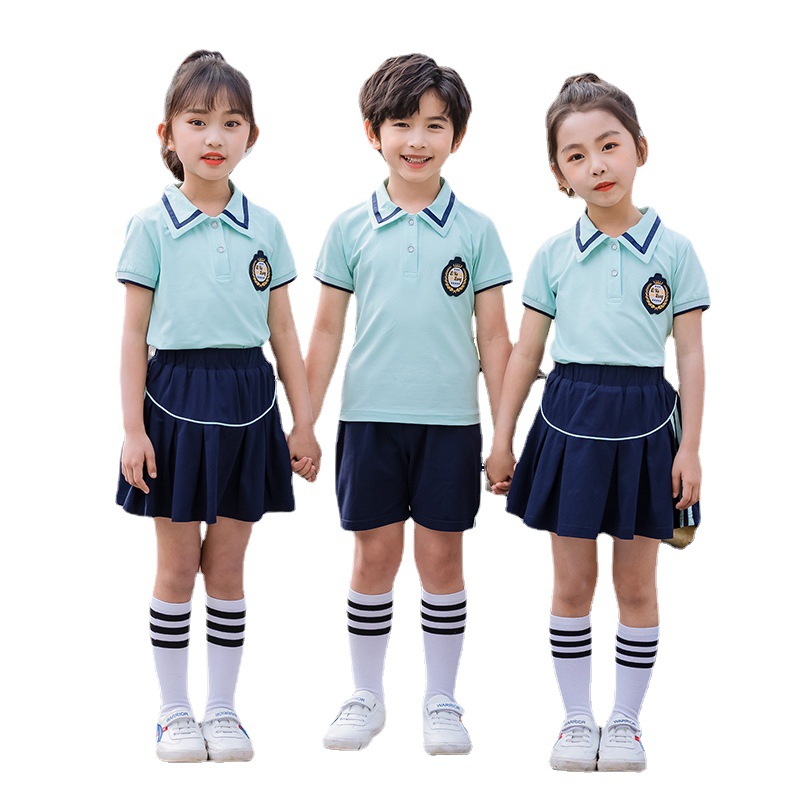 小学生校服夏装新款英伦风短袖套装儿童班服新款幼儿园园服运动会