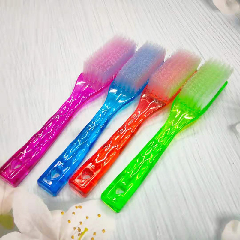 新款塑料透明水晶鞋刷子 大号洗鞋刷长柄清洁刷 洗衣刷彩色毛刷