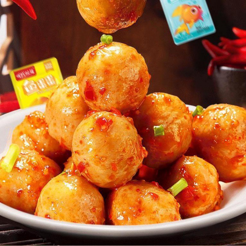 咖喱鱼蛋【热卖100包】香辣鱼丸休闲麻辣小吃海味独立包装熟食3包