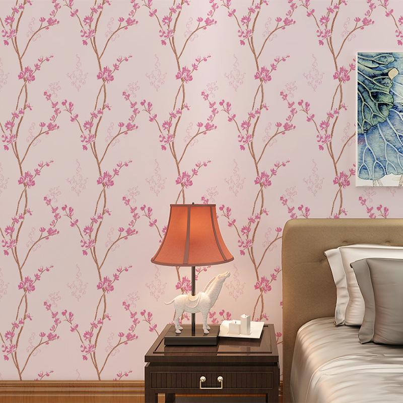 Pvc Self-Adhesive Wallpaper Waterproof Pastoral Cartoon Dormitory Bedroom Strap Adhesive Wallpaper Self-Adhesive Wholesale Price