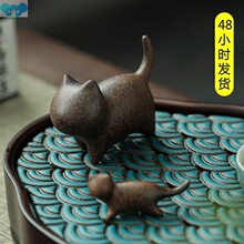 Retro Kiln change pet Kung Fu tea Table Decor Office vintage