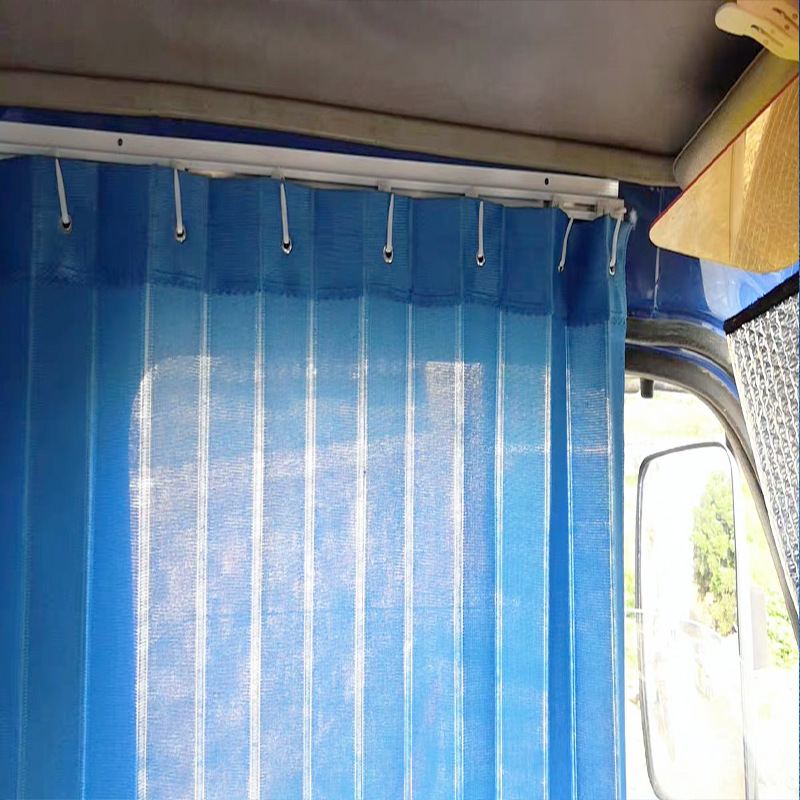 大货车驾驶室窗帘重卡汽车遮阳帘侧窗轨道式百叶隔热窗帘