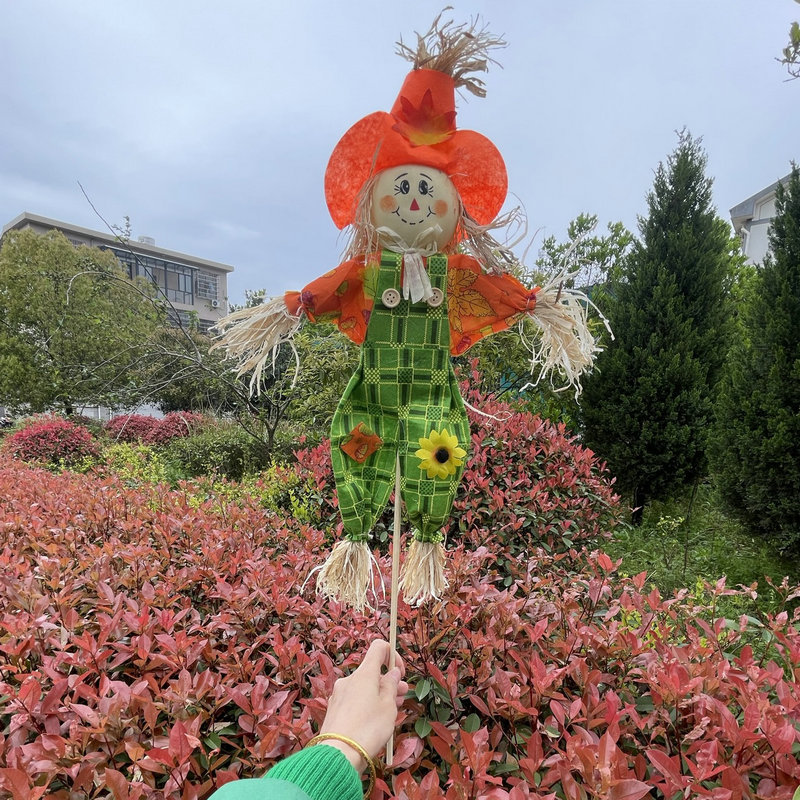丰收节玩偶万圣节稻草人鬼节巫婆稻草人丰收节稻草娃娃70厘米插杆