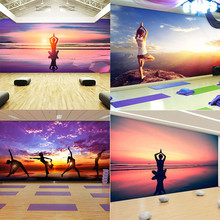 个性装饰舞蹈教室背景墙壁纸 立体健身房瑜伽馆装修墙纸 装饰壁画