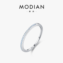 日韩流行S925纯银蓝色水晶细戒指精致简约小清新时尚百搭戒指女