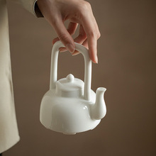 德化白瓷茶壶大小容量简约单壶陶瓷功夫茶具家用甜白泡茶壶可