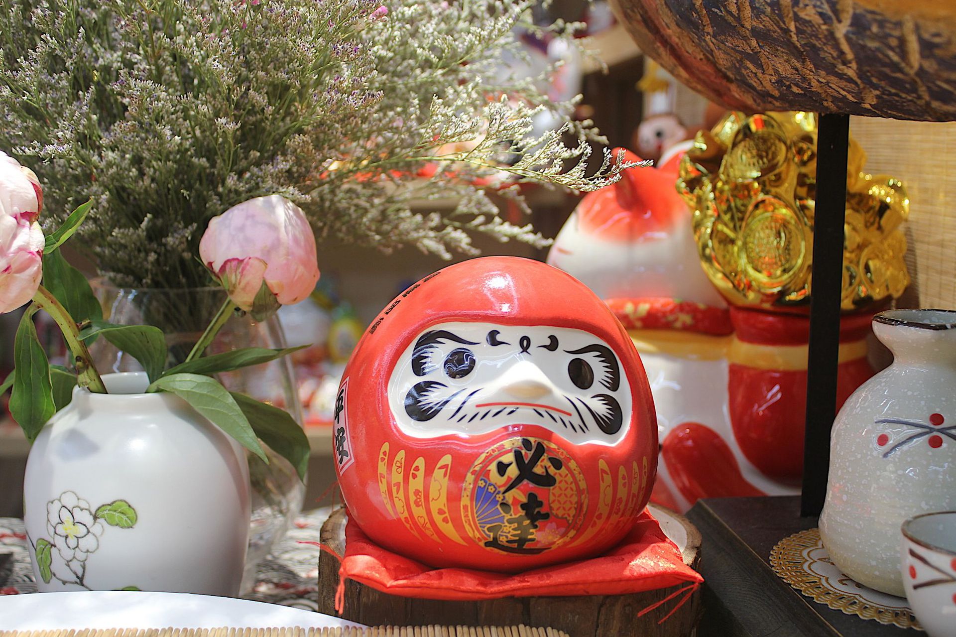 乐喵 陶瓷存钱罐工艺品摆件公司店铺料理店装饰达摩开运摆件混批