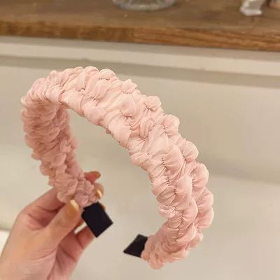 Seersucker Summer New High Skull Top Hair Fixer Face Wash Hair Bands Female High Sense Wide Brim Outdoor All-Matching Headband Hair Accessories