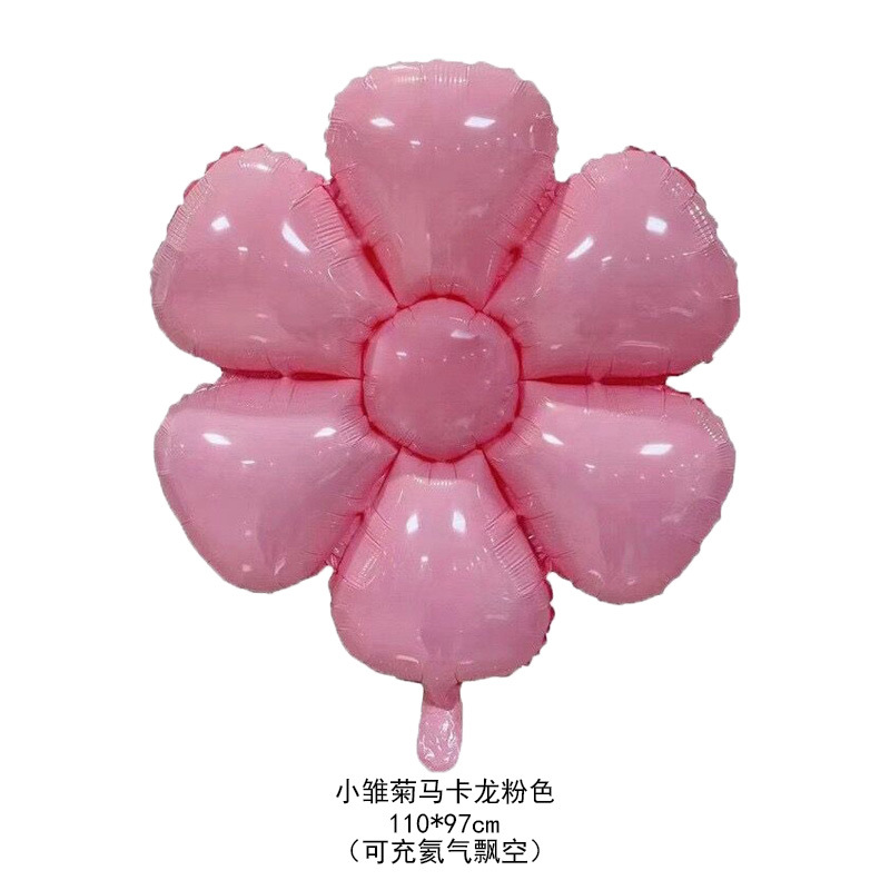 Large Macaron Daisy Smiley Face Children's Party Background Decoration Aluminum Film Balloon Banquet Photo Hand-Held Props