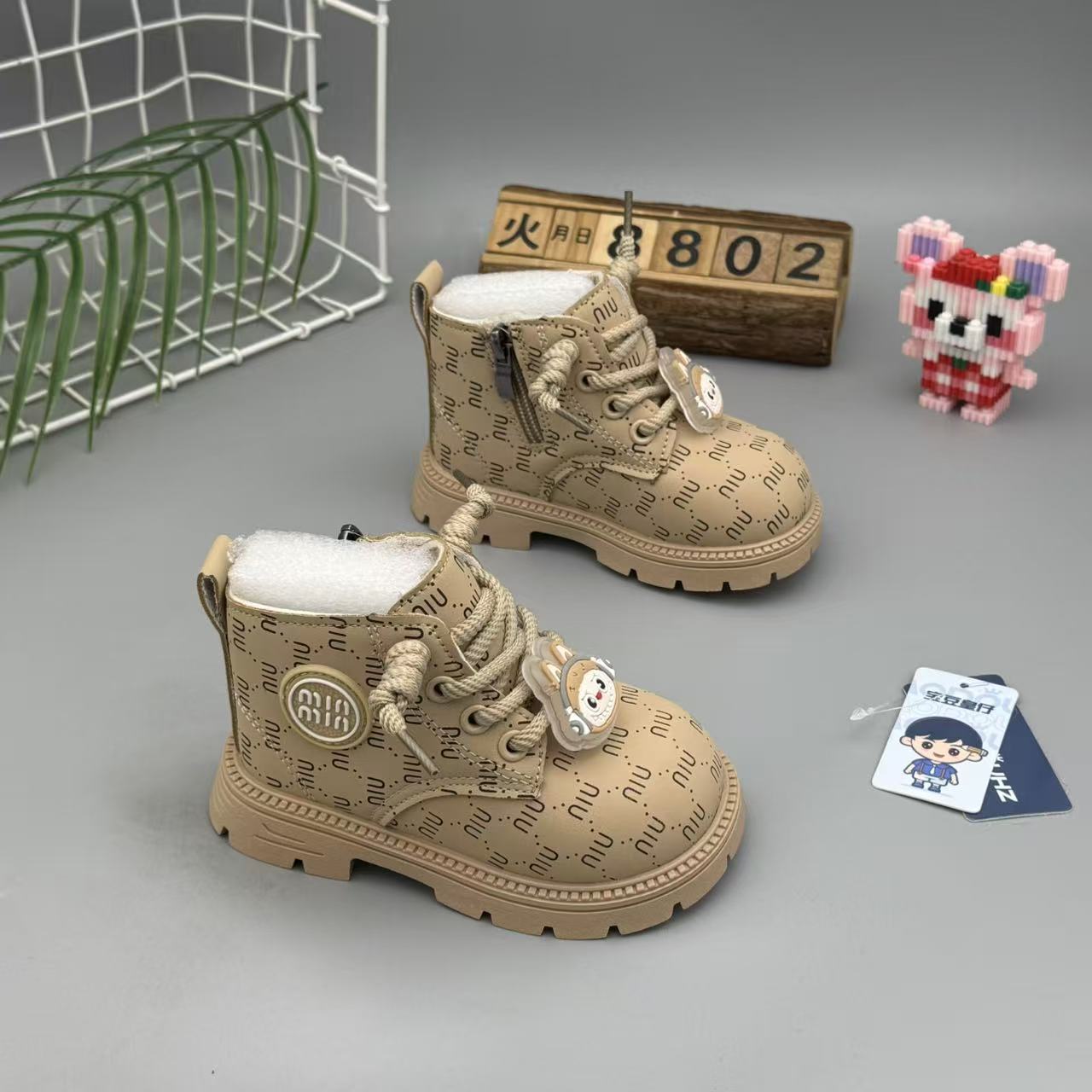 童鞋男童马丁靴秋冬新款加绒加厚二棉鞋冬季大棉短靴女儿童靴子