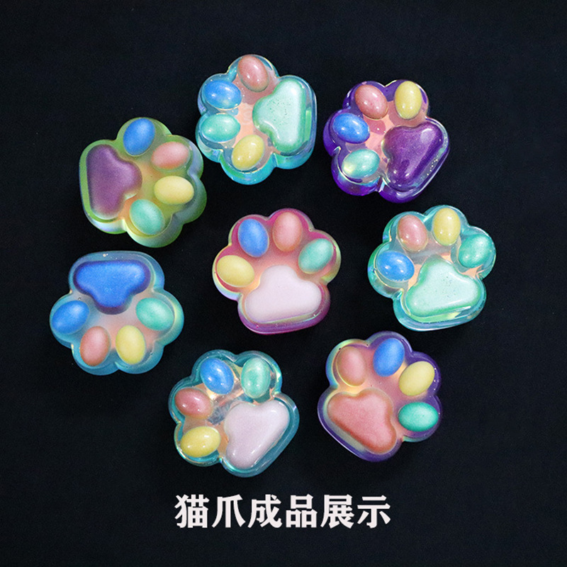 半立体猫爪硅胶模具 卡通玩偶可爱镜面磨砂版diy水晶滴胶模具制作