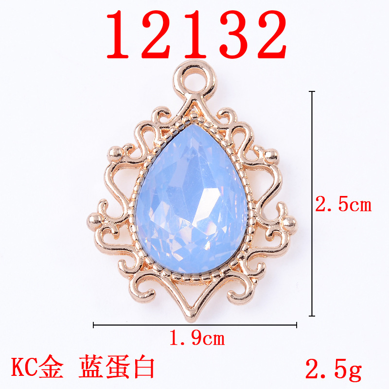 Exclusive for Cross-Border Alloy Lace Diamond Water Drop Pendant Diy Handmade Hair Accessories Earrings Accessories Material Wholesale