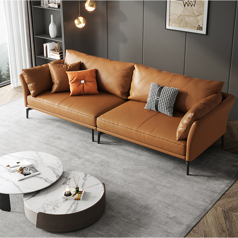 双扶手真皮沙发