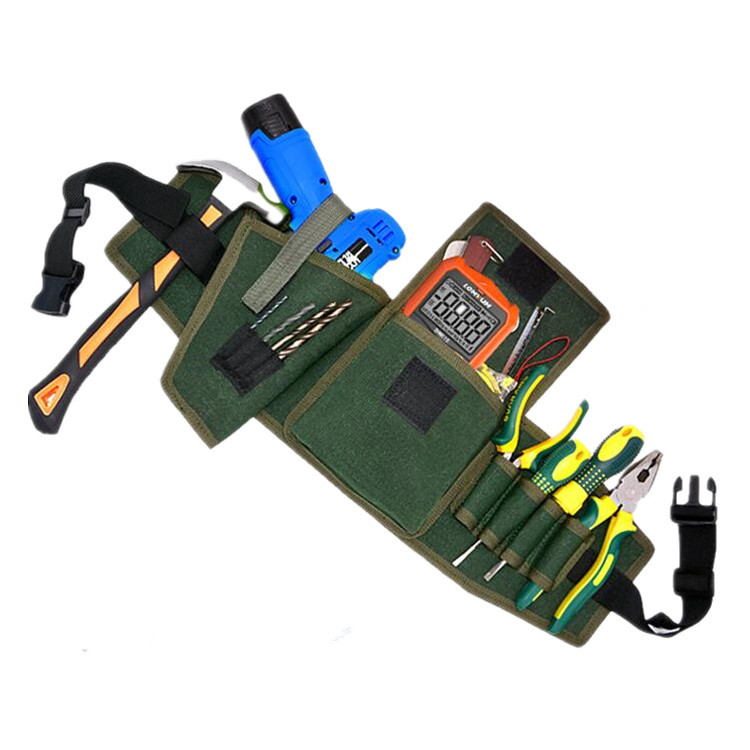 现货加厚帆布电钻工具腰包挎包水电维修工工五金收纳包电工工具包