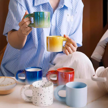 Mini陶瓷胖胖杯陶瓷咖啡杯情侣水杯七彩陶瓷杯家用喝水可爱杯子