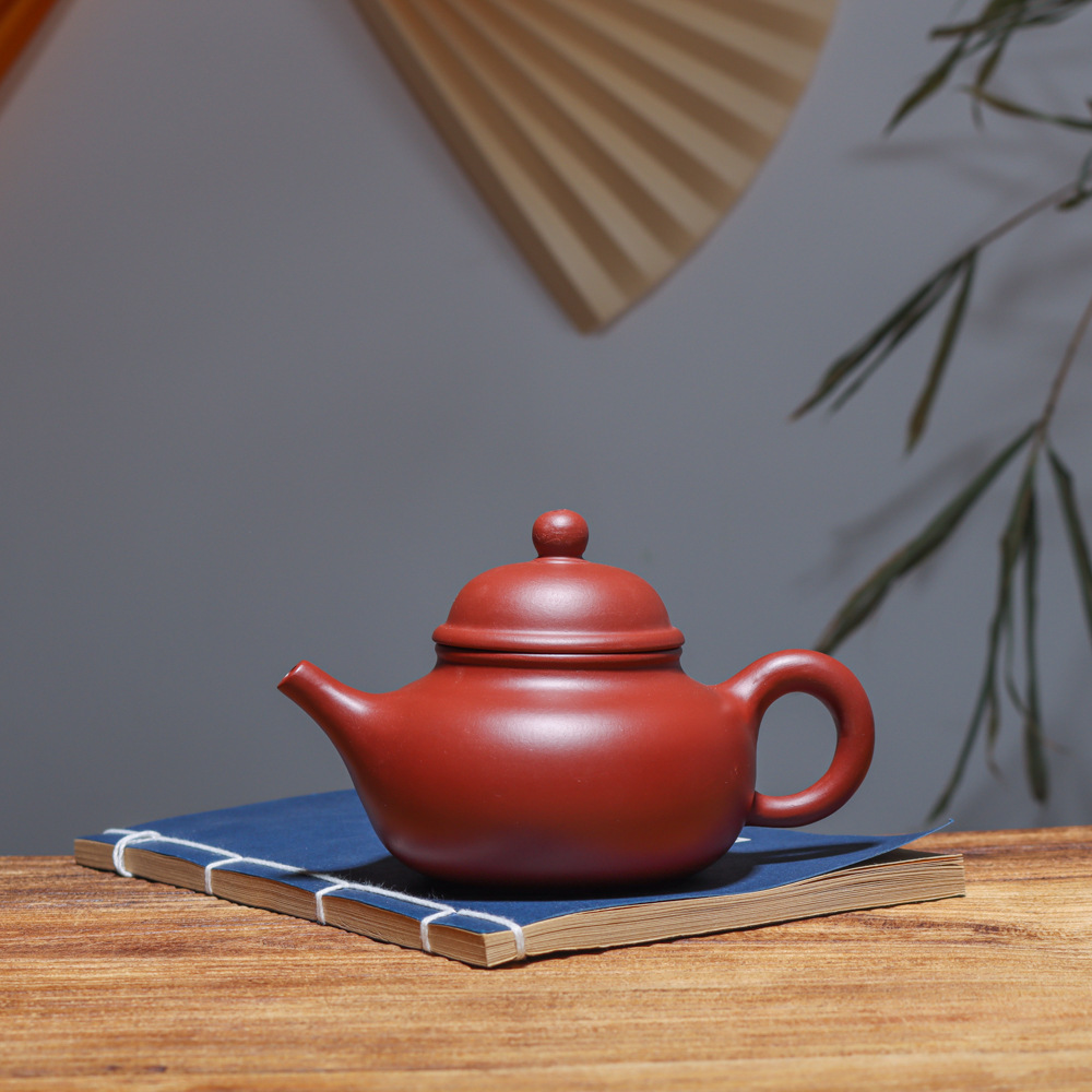 批发宜兴姜礼明紫砂壶黑泥扁龙瓢小茶壶家用手泡茶具礼品一件代发