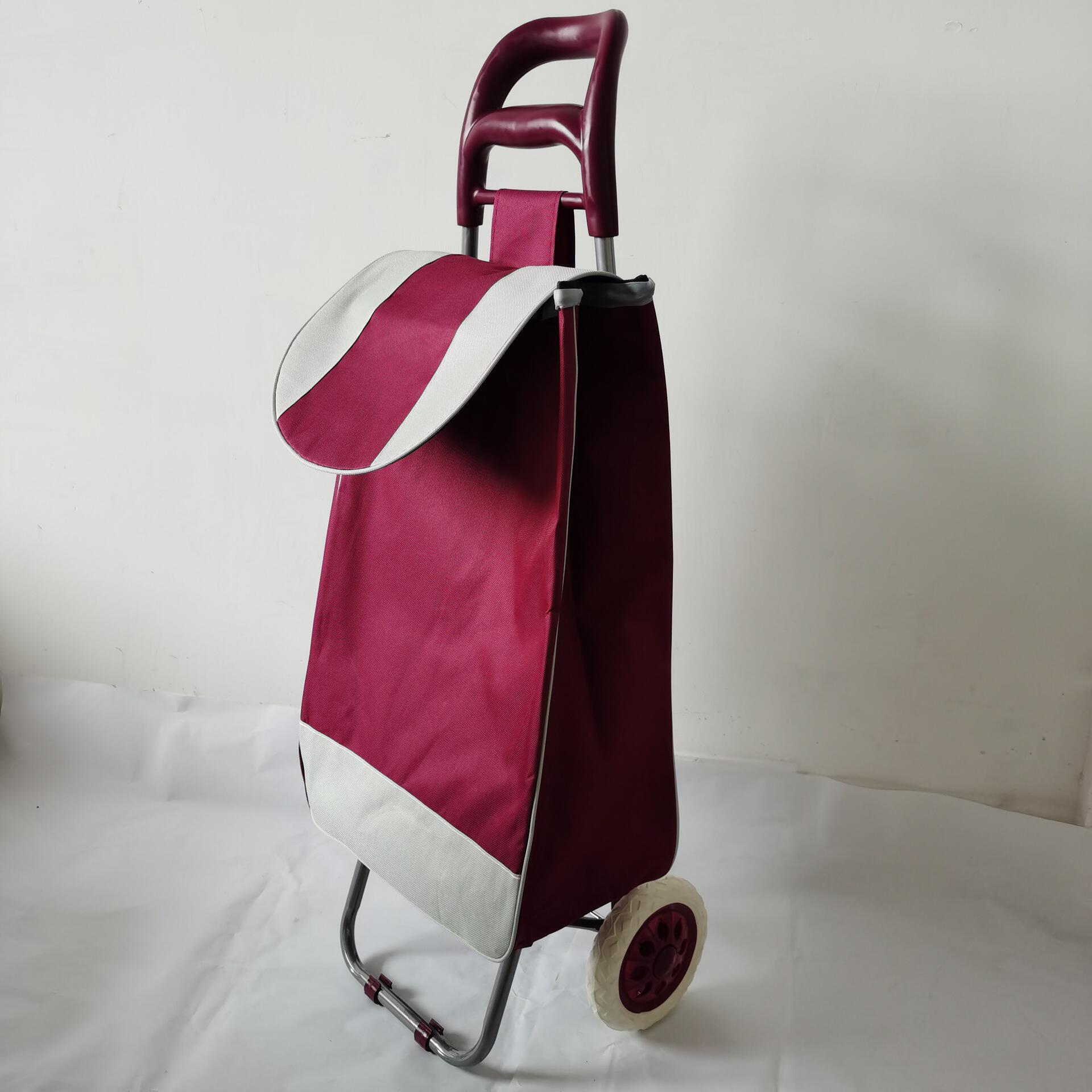 厂家供应轻便小拉车折叠拉杆车  超市必带便携购物车买菜手推车