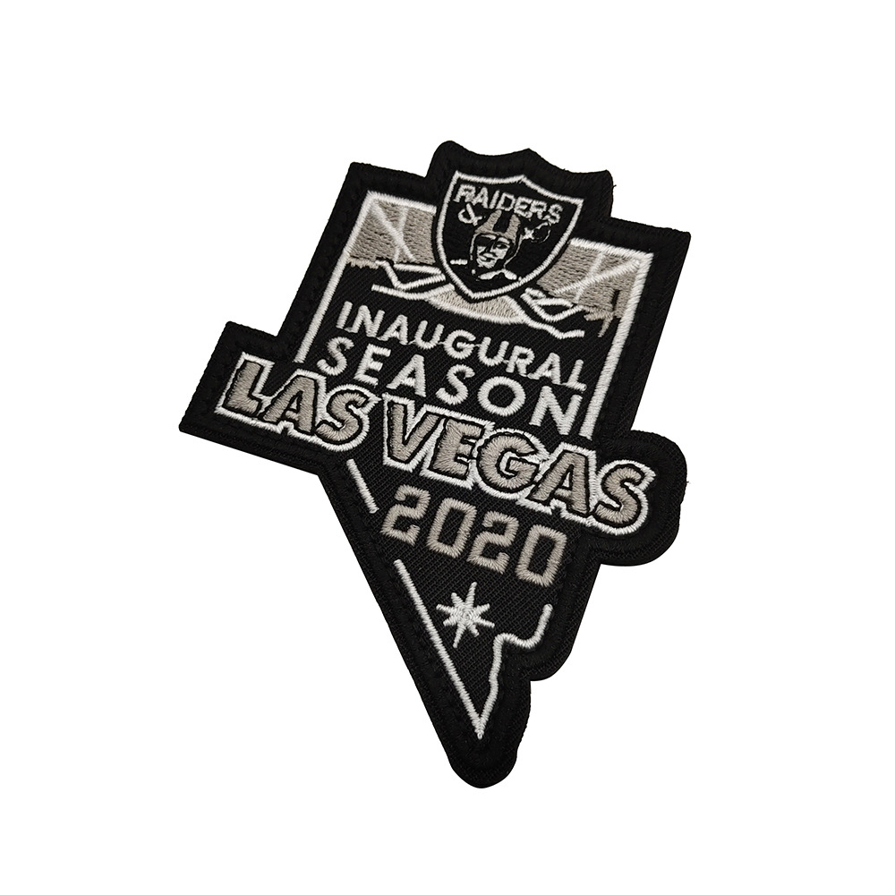 nfl球队raiders突击者队标刺绣臂章魔术贴背包贴布贴绣花章补丁