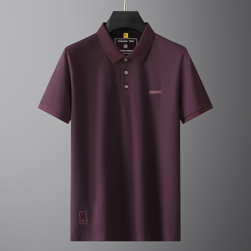 2024新款商务男士休闲全棉短袖t恤加肥加大男夏装宽松半袖polo衫