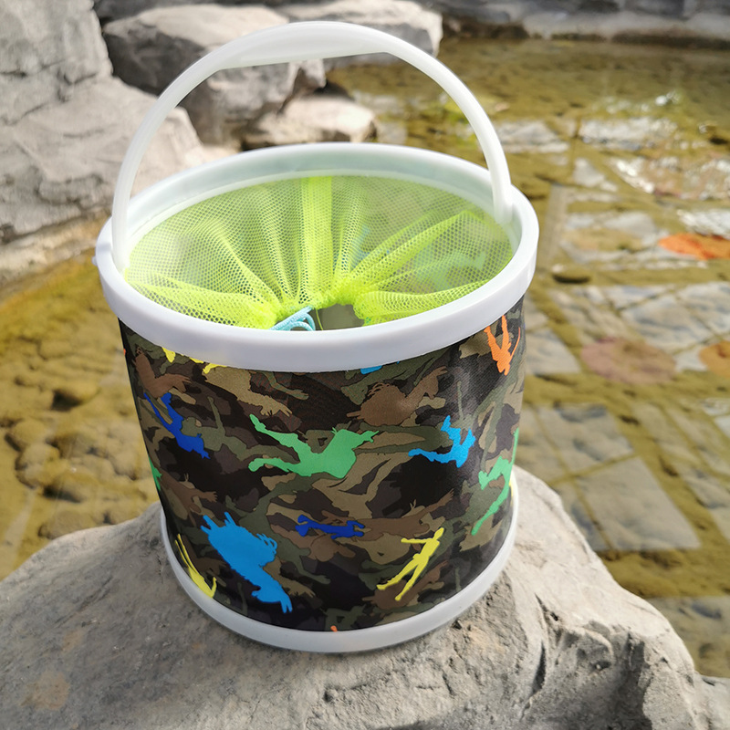 折叠钓鱼打水桶 装鱼桶打水桶 多用途便捷车载水桶活鱼桶渔具用品