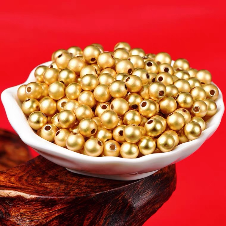 沙金珠子磨砂面小金珠哑光金珠隔珠diy配饰手绳转运珠批发金珠