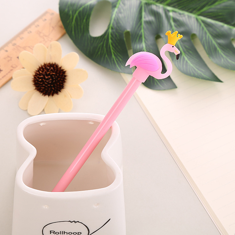 Cute Flamingo Shape Gel Pen Creative Stationery Student Ball Pen Learning Office Supplies Signature Pen Wholesale