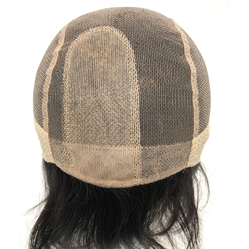 毛胚假发头套肤色网递针分界全头逼真补发盖白手钩真发补发