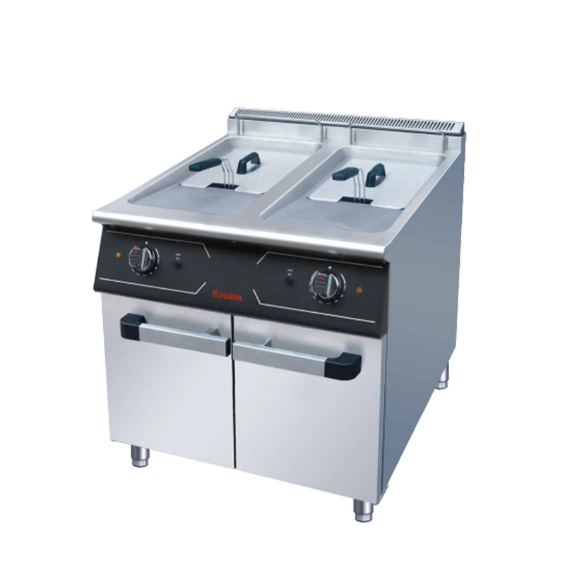 佳斯特双缸双筛电炸炉商用连柜座v9-tc-2大型功率立式炸鸡油炸机