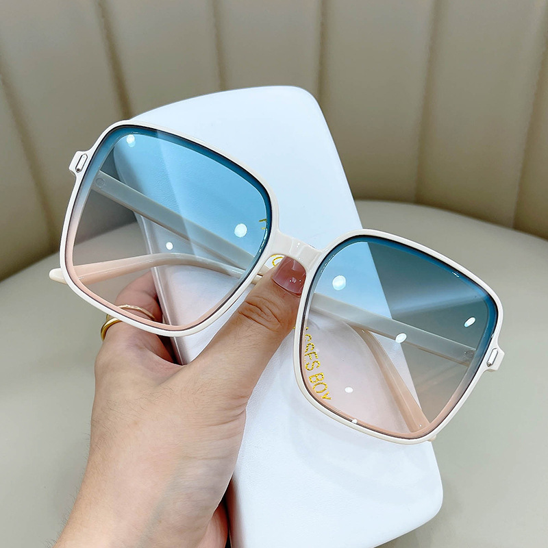 Box to Make Big Face Thin-Looked Sunglasses Women's Uv Protection New Trendy Men's Korean-Style Glasses Street Shooting Ins Sun-Resistant Sunglasses