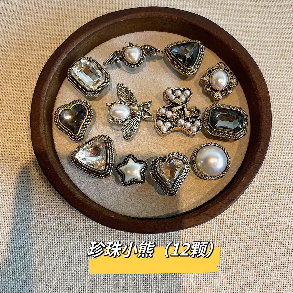 新款复古巴洛克风格洞洞鞋鞋花整套金属质感可拆卸洞洞鞋经典鞋花