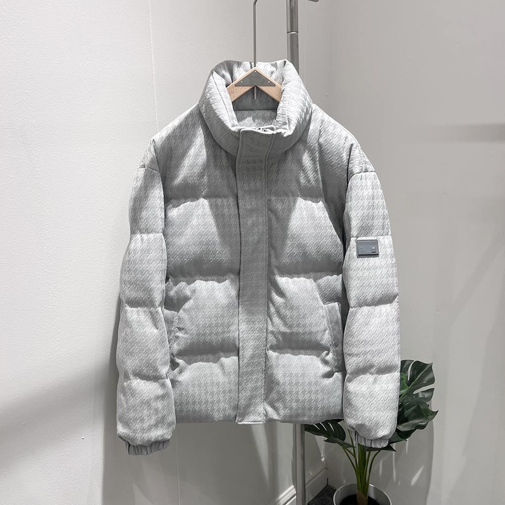 鸟家男装潮流时尚千鸟格羽绒服高阶潮品羽绒服 v2317灰色千鸟格