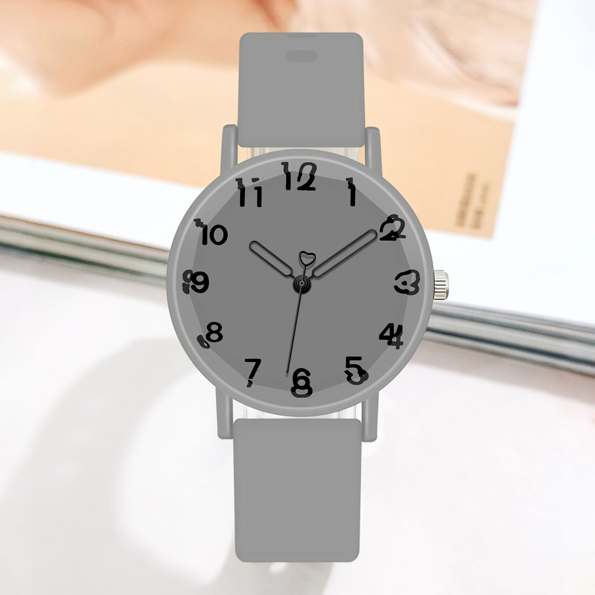 Foreign Trade New Fashion Women's Silicone Strap Quartz Wrist Watch Student Minimalist Sports Watch in Stock Wholesale