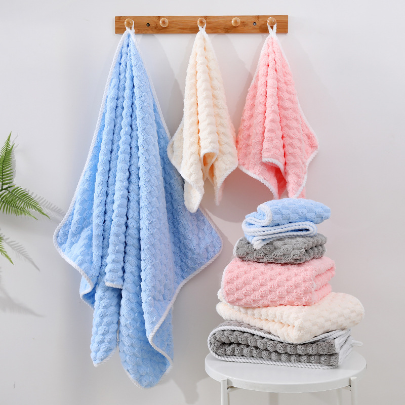 云朵格浴巾加厚家用毛巾三件套成人柔软吸水金龟绒浴巾速干沙滩巾