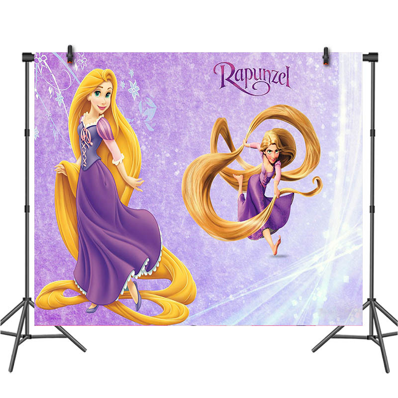 亚马逊新款长发公主儿童生日派对拍照摄影背景布跨境专供装饰横幅