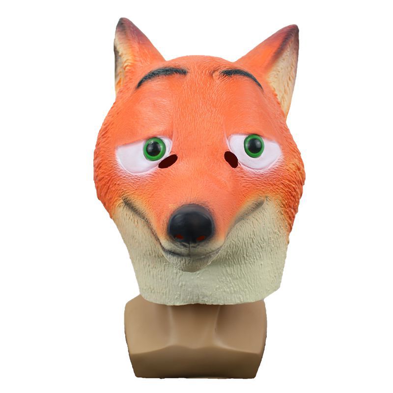疯狂动物城狐狸尼克头套面具化妆舞会搞笑乳胶头饰万圣节派对道具