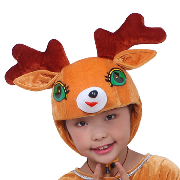 儿童动物演出服帽子小学生成人吉吉小鸟狼蚂蚁獾兔子老鼠表演头饰